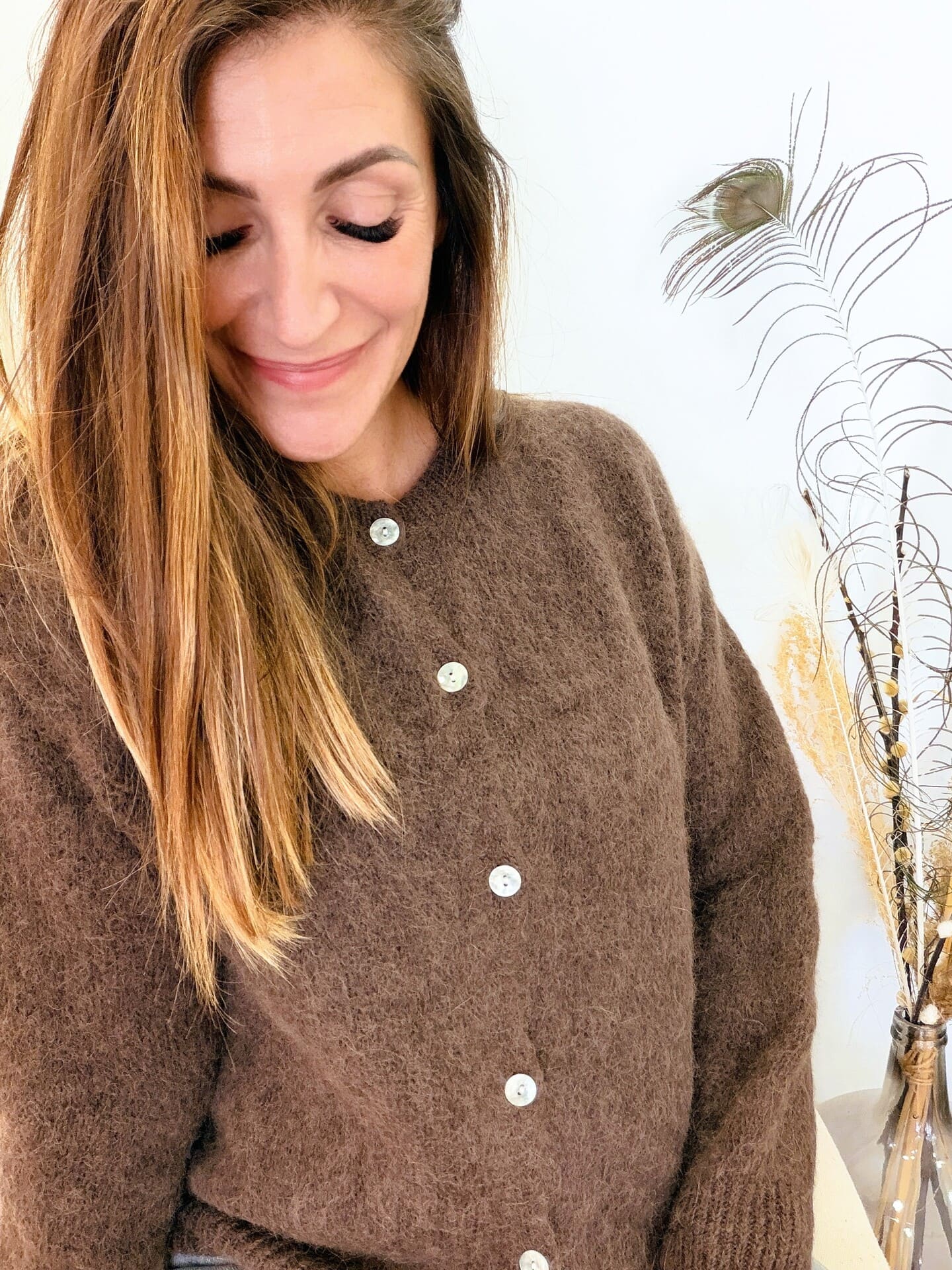 Gilet Manille en bébé alpaga chocolat 🇮🇹